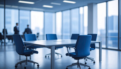 modern corporate room with panoramic city view, AI Generated