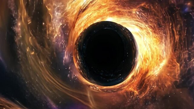 Fiery Nebula Surrounding a Black Hole: A Cosmic Dance of Light and Darkness