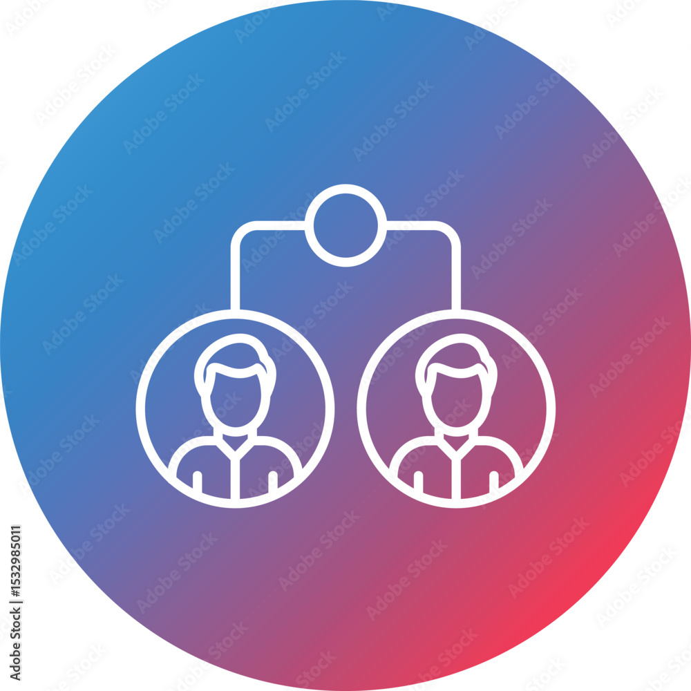 Poster union line gradient circle background icon