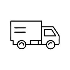 Fototapeta premium Delivery truck icon illustration in minimalist line art style 