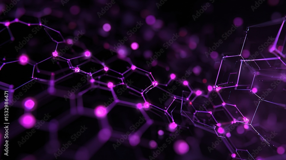 Aufkleber abstract technology network background with dark hexagonal patterns