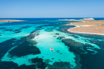 Aerial view from Asinara island, Stintino, Sassari, Sardinia, Italy