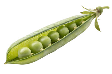 Fresh garden peas in pod closeup vegetable food healthy eating nutrition isolated on transparent background
