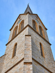 Fototapeta premium Vertical shot of the Stiftskirche Schildesch in Bielefeld Germany during daylight
