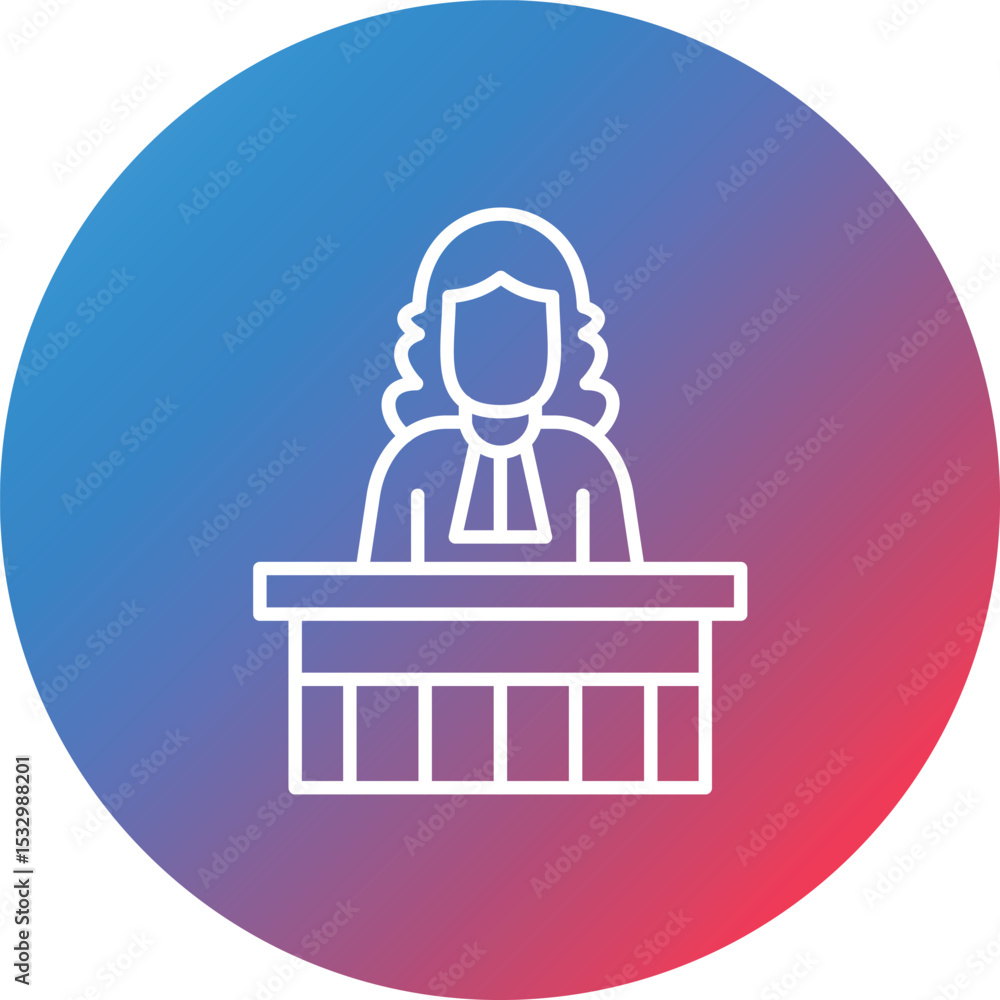 Poster magistrate line gradient circle background icon
