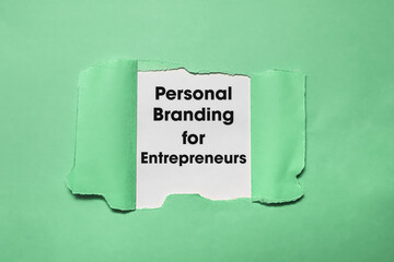 Torn Paper Revealing Personal Branding for Entrepreneurs.