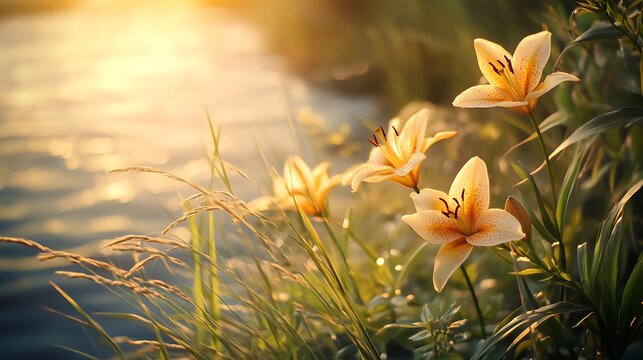 yellow flowers in the morning