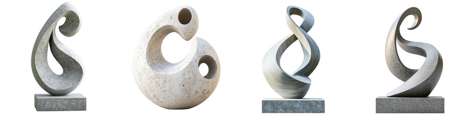 set of 3D icon design made of stone, 3D icon design made of stone, 3D icon made of stone, an iconic form design made of stone, 3D design on stone texture, on a transparent backgrounds
