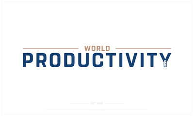 World Productivity Day design on white background, Typographic Design of World Productivity Day, Vector Design of World Productivity Day, World Productivity Day