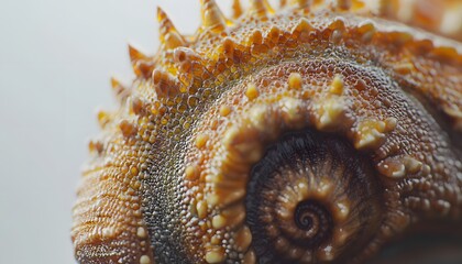 Close-up view of a seashell's intricate texture.