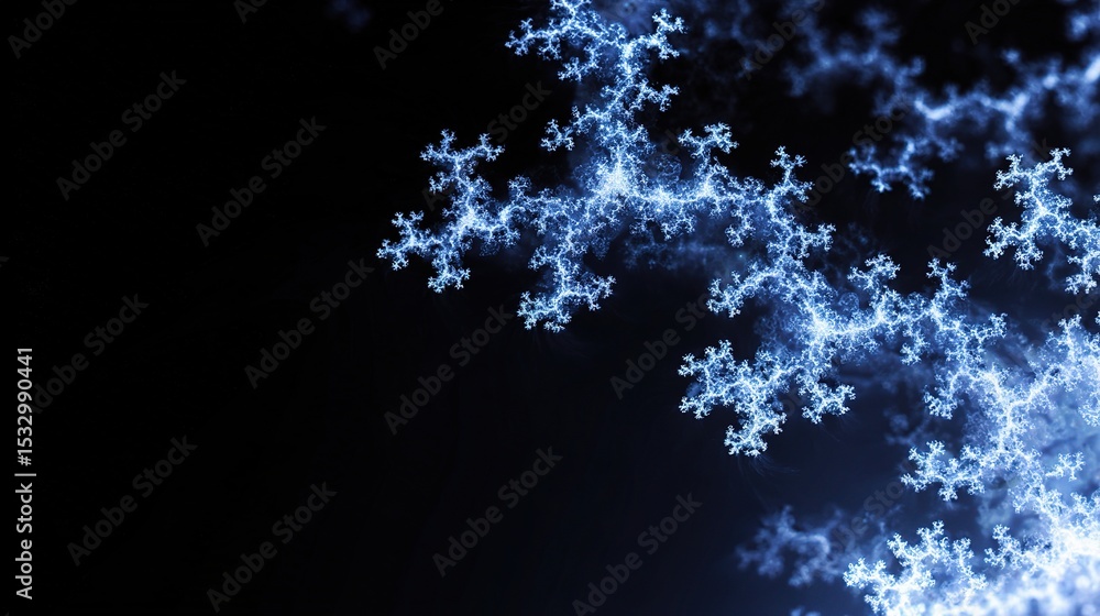 Aufkleber high quality blue fractal node in space for ai visualization