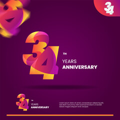 34th anniversary logo design