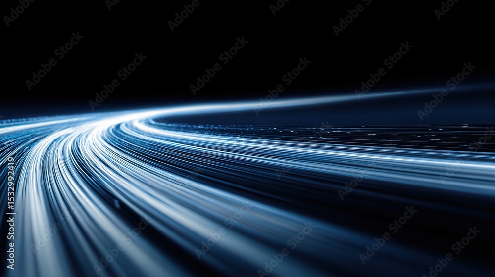 Aufkleber dynamic flowing lines in dark blue background with speed technology