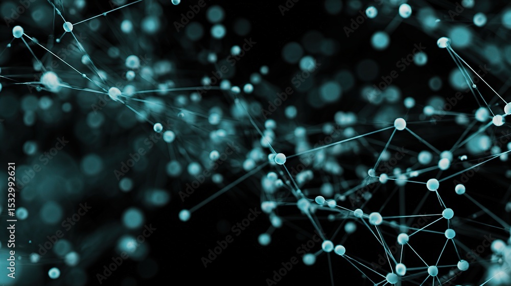 Poster abstract technology network background with metallic elements and glow