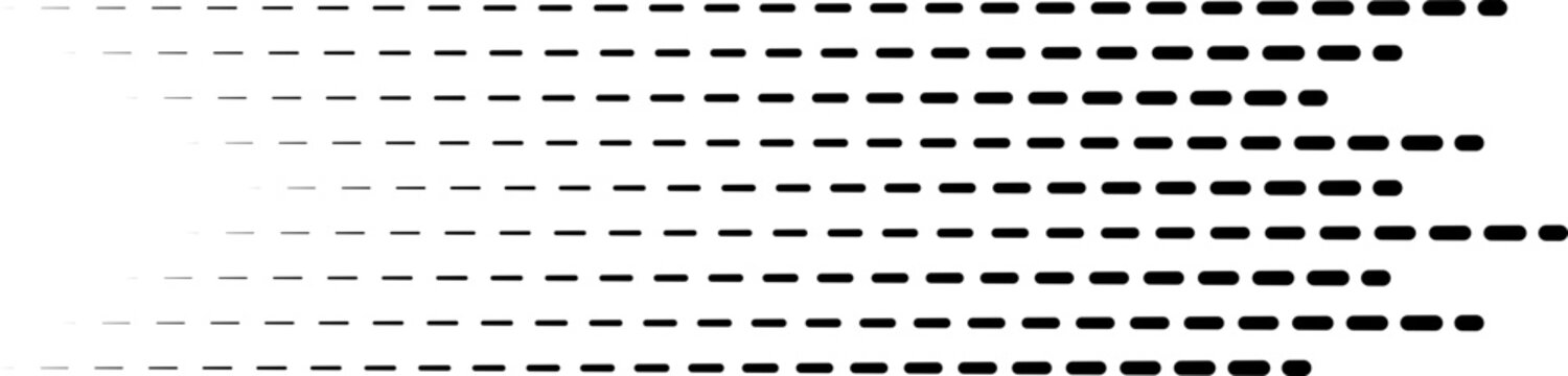 Long parallel dashed lines with irregular thickness forming an abstract pattern.