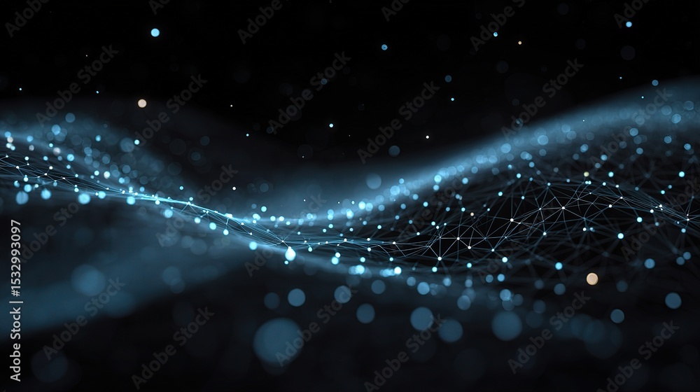 Poster abstract technology network background with floating elements