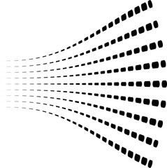 Obraz premium Radiating dashed lines thinning as they extend outward forming a fading effect.