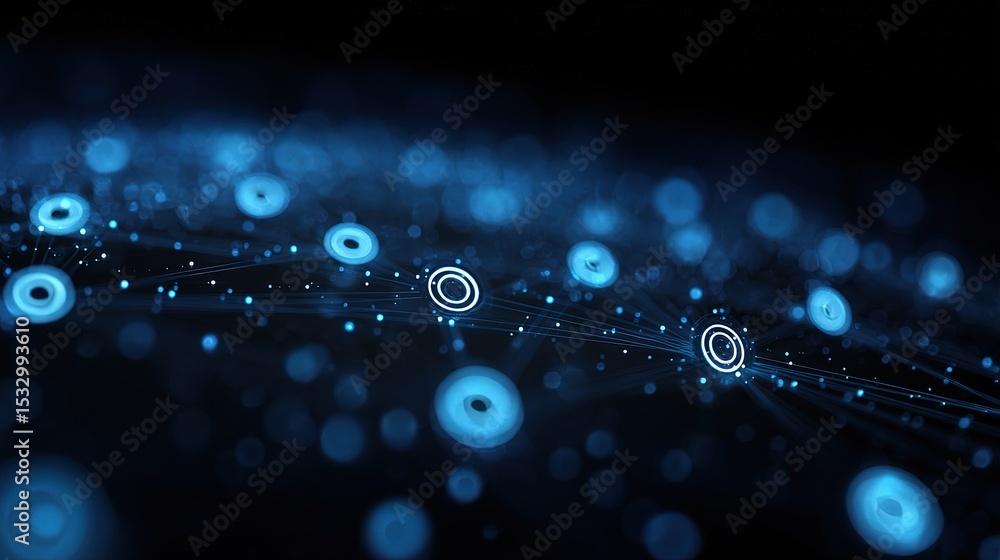 Aufkleber abstract technology network background with glowing elements