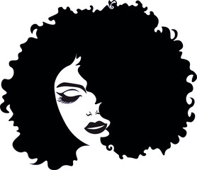 Vector portrait of beautiful women profile. Vector portrait of beautiful African American women.Adobe Illustrator Artwork