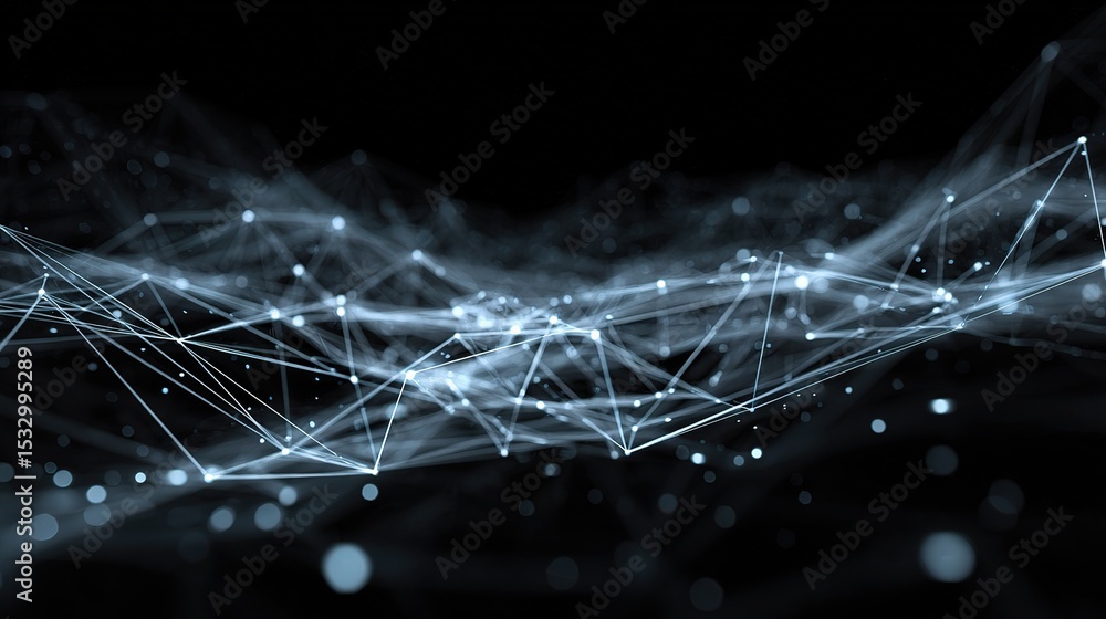 Poster ethereal abstract technology network background with light effects