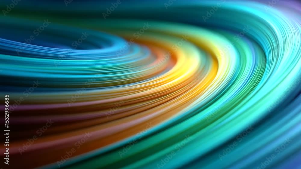 Poster vibrant 3d wave animation featuring colorful lines and dynamic motion blur effects.