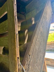 Wooden structure of a historical building. Oslo, Norway