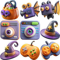 Adorable 3d halloween themed app icons and objects