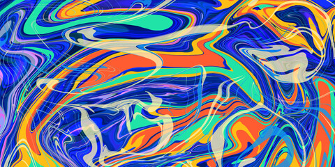 Abstract colorful neon retro backdrop, lines in blue, purple and green colors, Dynamic motion, neon background. 
