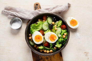 Healthy Balanced Meal. Fresh salad.