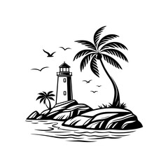 island logo design very simple vector art silhouette