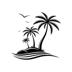island logo design very simple vector art silhouette