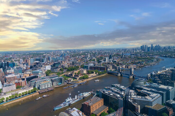 Scenic Landscape of the City of London with Blue Skies, UK