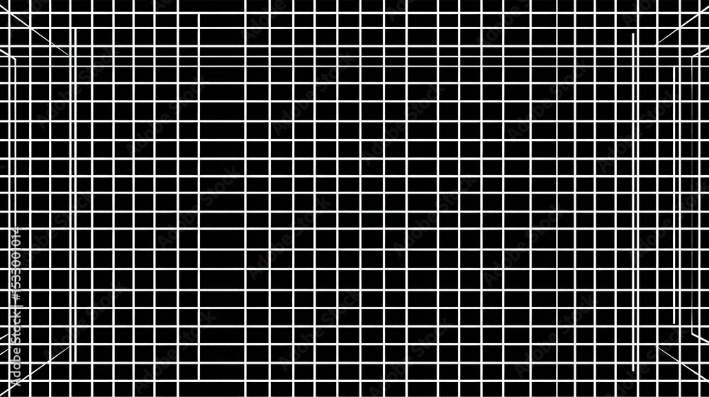 Poster black and white grid pattern with varying line thickness vector