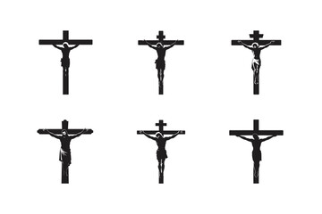 jesus christ crucifixion vector art silhouette