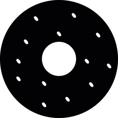 Colorful Donut Silhouette Illustration On Transparent Background