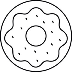 Colorful Donut Outline Illustration On Transparent Background