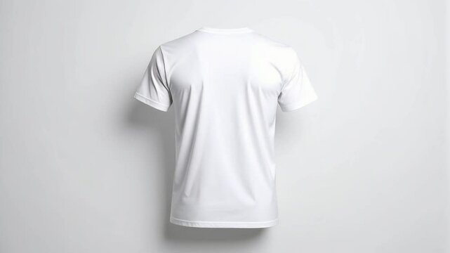 white t shirt on invisible mannequin, seamless white studio background
