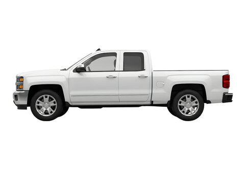 white truck isolated on white