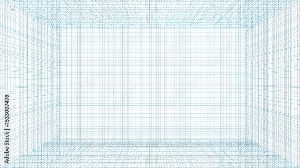 Poster artistic blueprint texture showing light grid in 4d space perspective