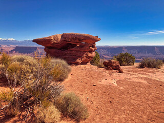 Unusual Rock on the Rim Overlook at Dead Horse State Park in Utah.