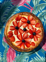 Käsekuchen mit Erdbeeren