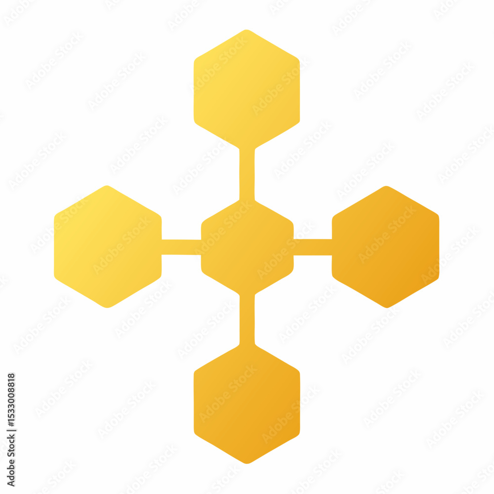 Poster blockchain node network icon