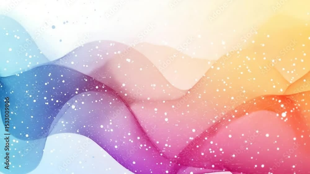 Poster abstract motion graphics background with flowing lines, shimmering particles and vibrant colors
