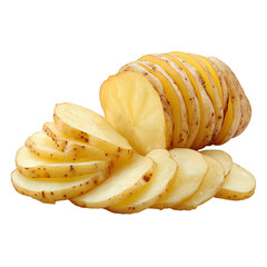 Sliced potato isolated on transparent background