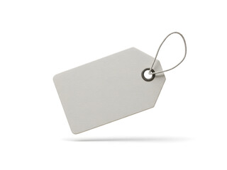 Minimalist white and orange price tag label with string, isolated on a transparent background—perfect for branding, apparel, or retail use mockups.