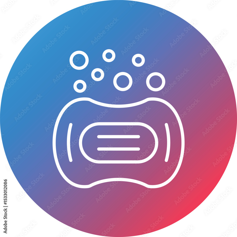 Poster soap line gradient circle background icon
