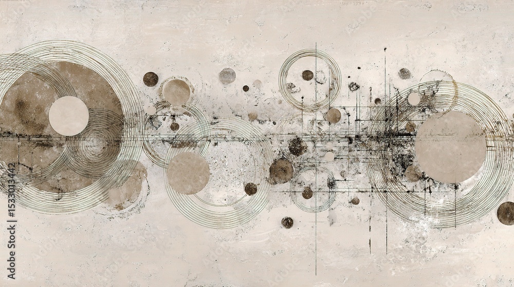 Poster abstract technology composite with interconnected circles and lines