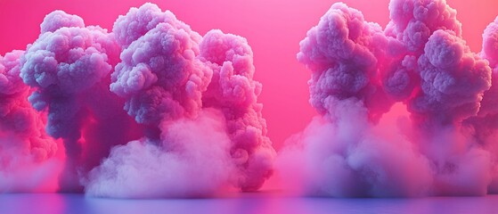 Fototapeta premium Abstract display of textured pink formations set against a vibrant backdrop