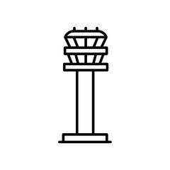 Airport control tower illustration in a minimalist style  