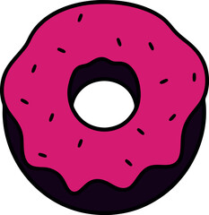 Colorful Donut Illustration On Transparent Background